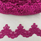 Beaded Lace Trimming on Polyester Organza