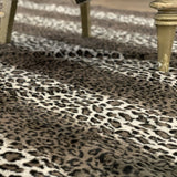 Leopard Cheetah Jaguar Feline Animal Print Faux Fur Fabric - Brown Animal Print, 1" Pile Height (1 Yard)