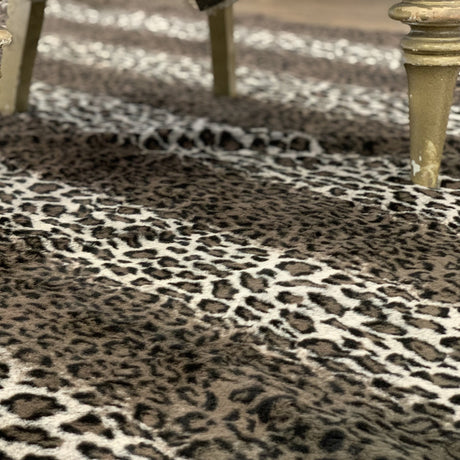Leopard Cheetah Jaguar Feline Animal Print Faux Fur Fabric - Brown Animal Print, 1" Pile Height (1 Yard)