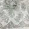 1 Yard Corded Bridal Lace Fabric Embroidered 100 Percent Polyester Net Mesh 50 inch Width