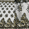 Beaded Sequined Lace Fabric on Polyester Mesh