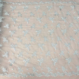 Beaded Lace Fabric on Polyester Net Mesh