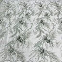 GD-2266 Beaded Rhinestone 3D Floral Lace Polyester Fabric - Plum, 3D Floral Embroidery, 50" Width (1 Yard)