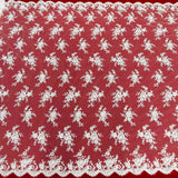 Corded Bridal Lace Fabric on Polyester Net Mesh
