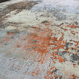 Vintage Rusty Print Style Printed Rug - Orange Brown Beige, Rust, 7'6" X 10'3" (1 Piece)