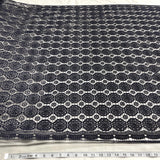 Embroidered Floral Lace Fabric Navy 45"