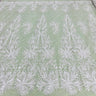 1 Yard Beaded Lace Fabric Embroidered With Fuzzy Thread on 100% Polyester Net Mesh