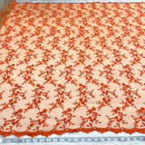 Beaded Lace Fabric on Polyester Net Mesh 54"