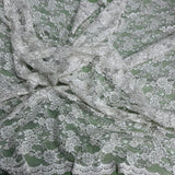 Beaded Corded Floral Lace Fabric