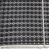 Embroidered Floral Lace Fabric Navy 45"