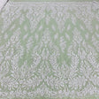 Beaded Sequined Lace Fabric Ivory