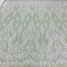 Beaded Sequined Lace Fabric Ivory