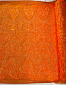 Heart Sequin Damask Polyester Fabric - Heart Damask, Iridescent Sequins, 54" Width (1 Yard)