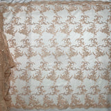 Sequined Corded Lace Fabric Dusty Rose