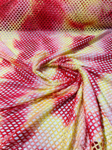 Fishnet Diamond Stretch Fishnet Fabric - 58" Width, 4-Way Stretch, Diamond Mesh, Multi Color (1 Yard)