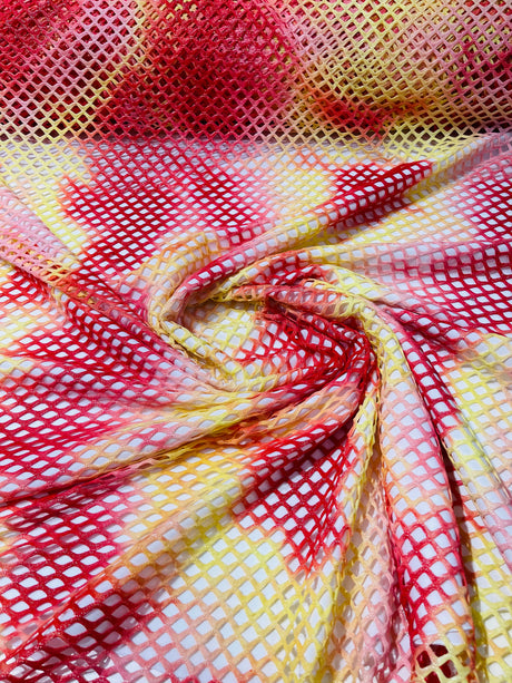 Fishnet Diamond Stretch Fishnet Fabric - 58" Width, 4-Way Stretch, Diamond Mesh, Multi Color (1 Yard)