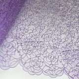 1 Yard Beaded & Corded Lace Trimming on 100% Polyester Net, Elegant Embroidered Lace Fabric
