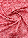 Rosette 3D Satin Polyester Fabric - 3D Rosette Design, 54" Width (1 Yard)