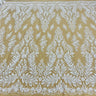 1 Yard Beaded & Sequined Lace Fabric Embroidered on 100% Polyester Net Mesh