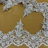 Beaded Corded Floral Lace Trim 6"