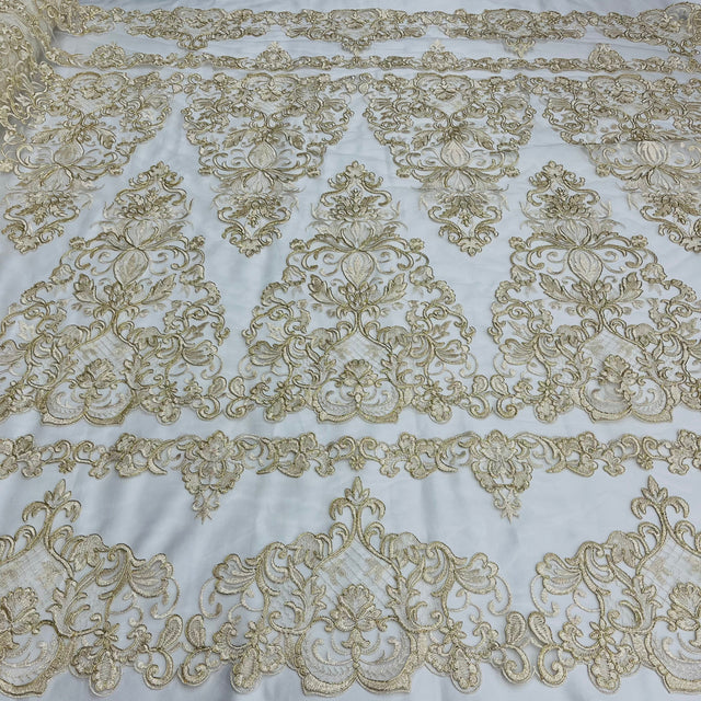Polyester Corded Bridal Lace Fabric 53" Wide
