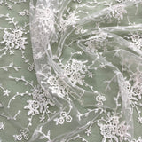 Corded Bridal Lace Fabric 100% Polyester Net Mesh 52"