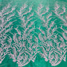 Beaded Lace Fabric Embroidered On 100 Percent Polyester Net Mesh - Gold, Silver, Ivory, White, 51" Width (1 Yard)