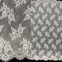 Embroidered Lace Fabric with Eyelash Scallop