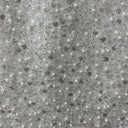 Beaded Sequined Lace Fabric Off White Silver