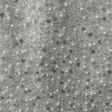 Beaded Sequined Lace Fabric Off White Silver