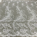 Beaded Corded Bridal Lace Fabric