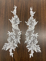 Beaded Floral Lace Applique 100% Polyester Organza