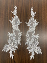 Beaded Floral Lace Applique 100% Polyester Organza