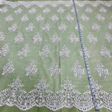 Corded Bridal Lace Fabric Embroidered Mesh