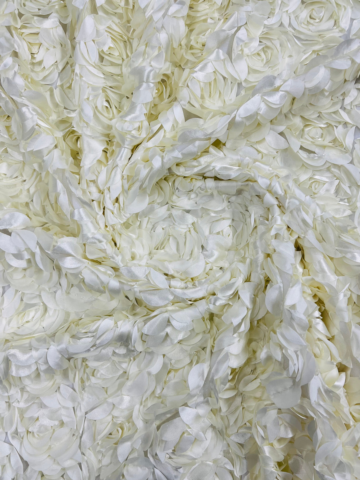 3D Roses On A Mesh Fabric - 54" Width, Color Options (1 Yard)