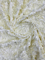 3D Roses On A Mesh Fabric - 54" Width, Color Options (1 Yard)
