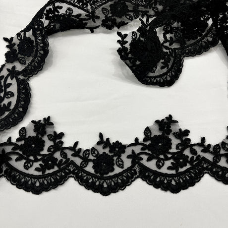 Corded Lace Trimming Embroidered Mesh