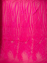 Wing Sequin Polyester Fabric - Angel Wing Sequin Mesh, 54" Width (1 Yard)