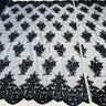 Beaded Corded Lace Fabric on Polyester Net Mesh