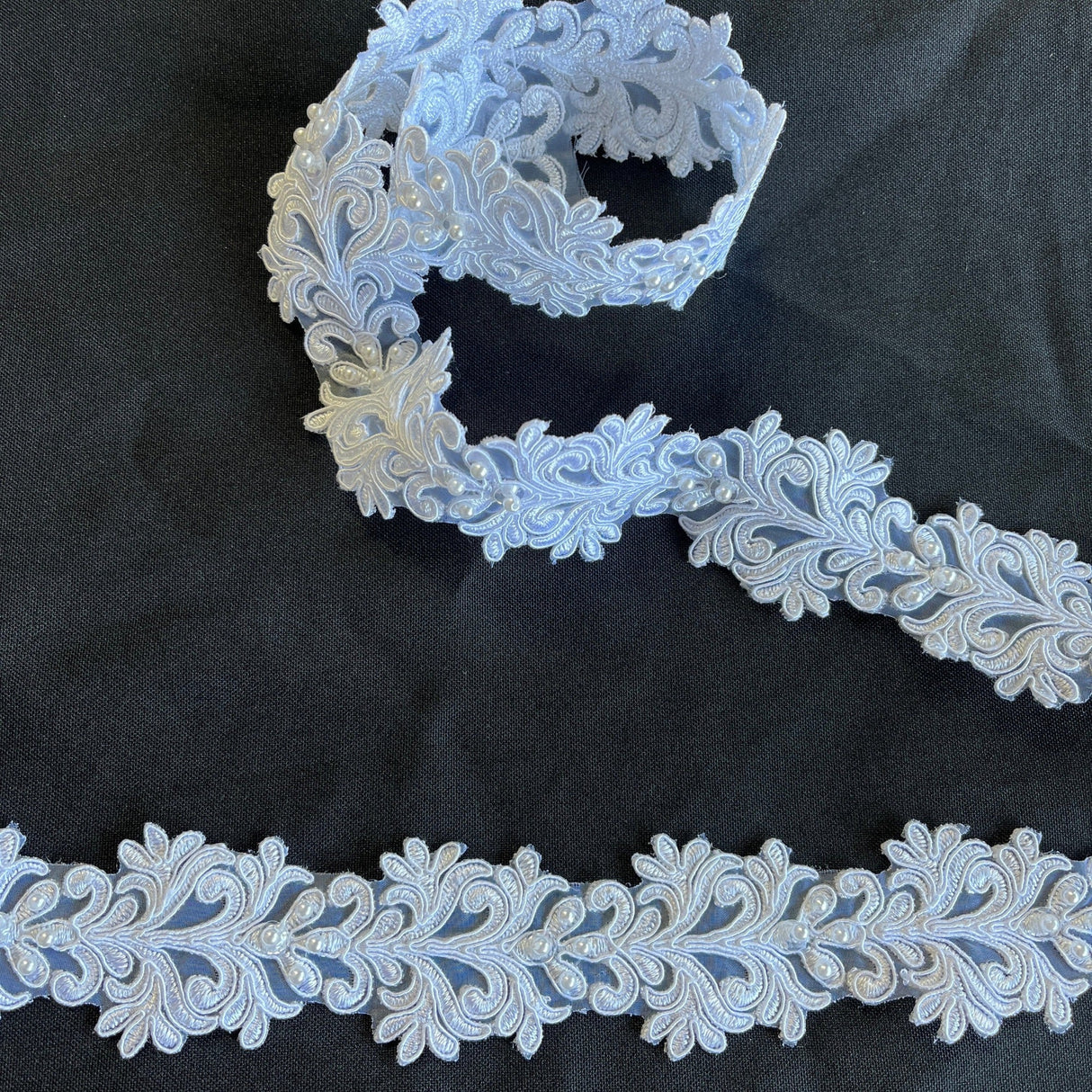 Beaded Corded Lace Trim