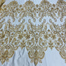 Beaded Corded Bridal Lace Fabric 51" Wide