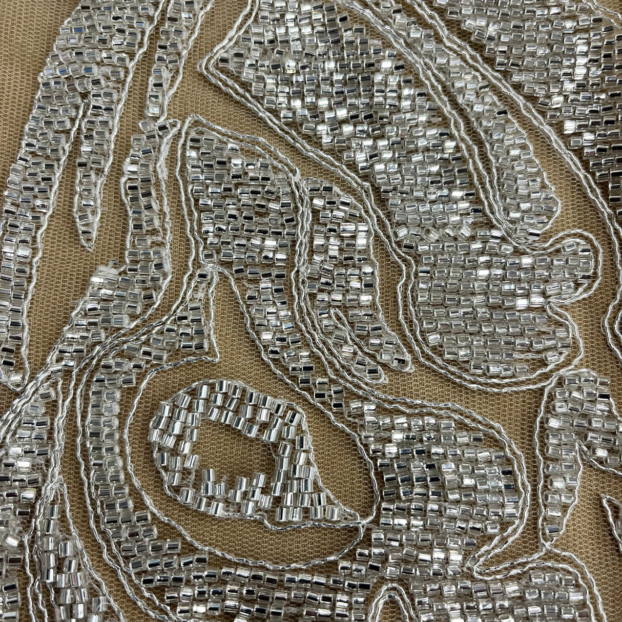 Beaded Corded Bridal Lace Fabric