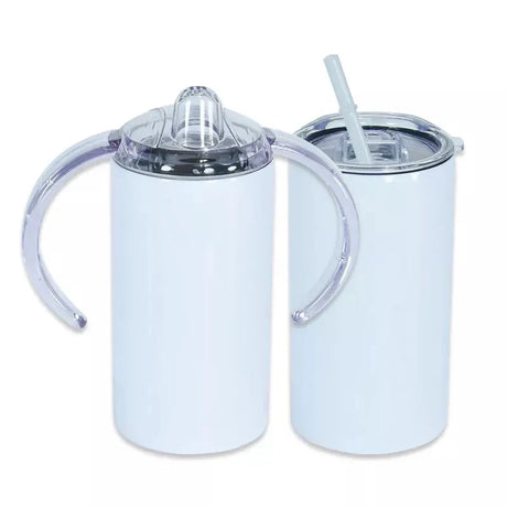 Kids Sippy Tumbler - White Sublimation Tumbler - White, 12OZ (1 Unit)