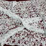 1 Yard Beaded & Corded Bridal Lace Fabric Embroidered on 100% Polyester Net Mesh