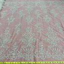 Beaded Lace Fabric on Polyester Net Mesh