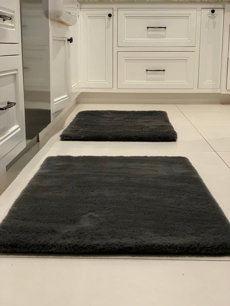 Faux Fur Rug Fabric - Charcoal Gray, 2' X 3' (1 Piece)