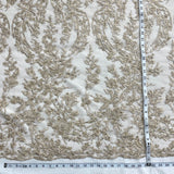 Beaded Lace Fabric Embroidered on 100% Polyester Net Mesh