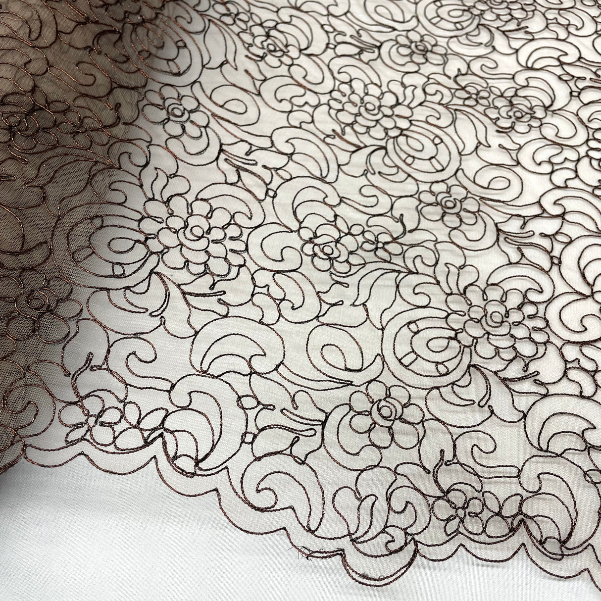 Polyester Corded Bridal Lace Fabric 53" Wide