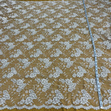 1 Yard Beaded & Corded Lace Fabric Embroidered on 100% Polyester Net Mesh 52" Wide