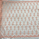 1 Yard Corded Bridal Lace Fabric Embroidered 100 Percent Polyester Net Mesh 54 inch Width